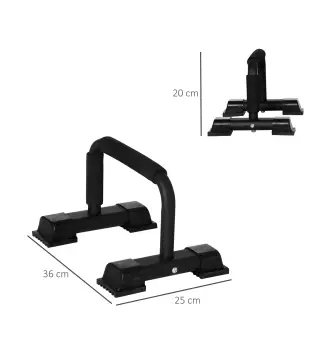 Barras Paralelas Calistenia de Acero con Alfombra Antideslizante para Entrenamiento en Gimnasio Hogar 36x25x20 cm Negro
