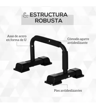 Barras Paralelas Calistenia de Acero con Alfombra Antideslizante para Entrenamiento en Gimnasio Hogar 36x25x20 cm Negro
