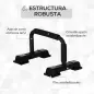 Barras Paralelas Calistenia de Acero con Alfombra Antideslizante para Entrenamiento en Gimnasio Hogar 36x25x20 cm Negro
