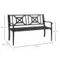 Banco de Jardín de 2 Plazas Banco Exterior de Acero con Reposabrazos y Respaldo Decorativo para Terraza Balcón Patio Carga 240 k