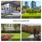 Banco de Jardín de 2 Plazas Banco Exterior de Acero con Reposabrazos y Respaldo Decorativo para Terraza Balcón Patio Carga 240 k