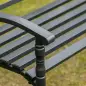 Banco de Jardín de 2 Plazas Banco Exterior de Acero con Reposabrazos y Respaldo Decorativo para Terraza Balcón Patio Carga 240 k