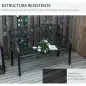Banco de Jardín de 2 Plazas con Respaldo Decorativo y Reposabrazos para Terraza Balcón Patio Exterior Carga 240 kg Hierro Fundid