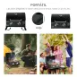 Barbacoa de Mesa a Gas Plegable con 2 Quemadores Parrilla de Gas Portátil con Tapa Acero a Carbono para Camping Picnic al Aire L