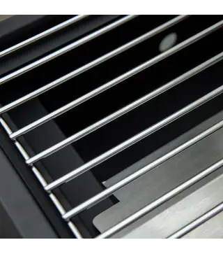 Barbacoa de Mesa a Gas Plegable con 2 Quemadores Parrilla de Gas Portátil con Tapa Acero a Carbono para Camping Picnic al Aire L