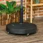 Base para Sombrilla de Resina de 25 kg con Ruedas y Asa Retráctil para Postes de Ø38/48 mm Ø53x41 cm Negro