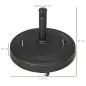 Base para Sombrilla de Resina de 25 kg con Ruedas y Asa Retráctil para Postes de Ø38/48 mm Ø53x41 cm Negro