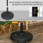 Base para Sombrilla de Resina de 25 kg con Ruedas y Asa Retráctil para Postes de Ø38/48 mm Ø53x41 cm Negro