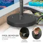 Base para Sombrilla de Resina de 25 kg con Ruedas y Asa Retráctil para Postes de Ø38/48 mm Ø53x41 cm Negro