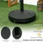 Base para Sombrilla de Resina de 25 kg con Ruedas y Asa Retráctil para Postes de Ø38/48 mm Ø53x41 cm Negro