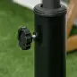 Base para Sombrilla de Resina de 25 kg con Ruedas y Asa Retráctil para Postes de Ø38/48 mm Ø53x41 cm Negro