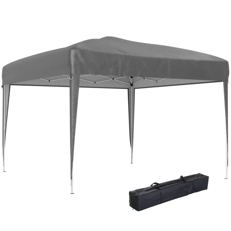 Carpa Plegable 3x3 m Pop-up Cenador de Jardín Altura Ajustable con Bolsa de Transporte Anti-UV Impermeable Gris