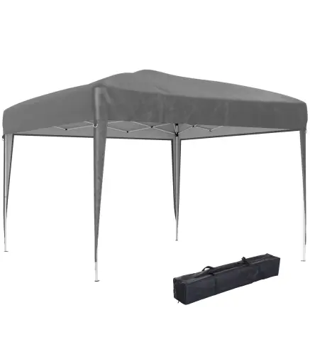 Carpa Plegable 3x3 m Pop-up Cenador de Jardín Altura Ajustable con Bolsa de Transporte Anti-UV Impermeable Gris