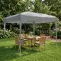 Carpa Plegable 3x3 m Pop-up Cenador de Jardín Altura Ajustable con Bolsa de Transporte Anti-UV Impermeable Gris