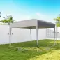 Carpa Plegable 3x3 m Pop-up Cenador de Jardín Altura Ajustable con Bolsa de Transporte Anti-UV Impermeable Gris