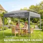 Carpa Plegable 3x3 m Pop-up Cenador de Jardín Altura Ajustable con Bolsa de Transporte Anti-UV Impermeable Gris