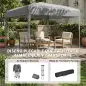 Carpa Plegable 3x3 m Pop-up Cenador de Jardín Altura Ajustable con Bolsa de Transporte Anti-UV Impermeable Gris