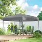 Carpa Plegable 3x3 m Pop-up Cenador de Jardín Altura Ajustable con Bolsa de Transporte Anti-UV Impermeable Gris