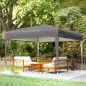 Carpa Plegable 3x3 m Pop-up Cenador de Jardín Altura Ajustable con Bolsa de Transporte Anti-UV Impermeable Gris