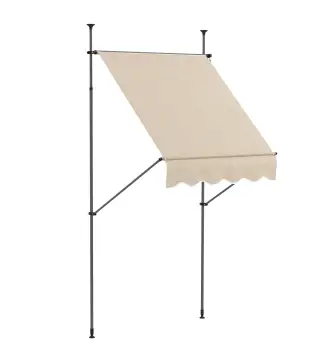 Toldo autoportante retráctil de 1,5x1,2x2,1-3 m con inclinación ajustable metal aluminio poliéster sable