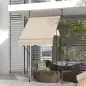 Toldo autoportante retráctil de 1,5x1,2x2,1-3 m con inclinación ajustable metal aluminio poliéster sable