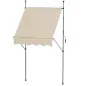 Toldo autoportante retráctil de 1,5x1,2x2,1-3 m con inclinación ajustable metal aluminio poliéster sable