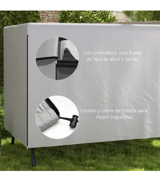 Funda Protectora Impermeable para Balancín de Jardín 3 Plazas con Cremallera Antipolvo y Antiviento 215x155x150 cm