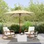 Sombrilla de Jardín Rectangular 200x150x235 cm Inclinable con Anti-UV y Poste de Madera para Terraza Patio Beige