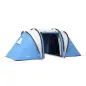 Tienda de Camping Familiar para 4-5 Personas con 2 Habitaciones Separadas Puertas y Ventanas 450x220x180 cm Azul