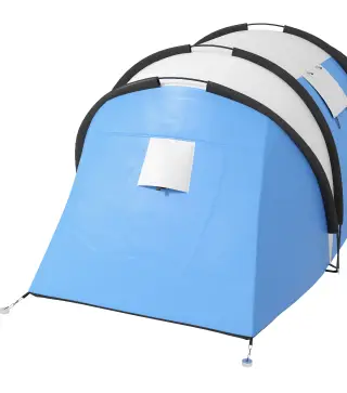 Tienda de Camping Familiar para 4-5 Personas con 2 Habitaciones Separadas Puertas y Ventanas 450x220x180 cm Azul