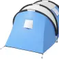Tienda de Camping Familiar para 4-5 Personas con 2 Habitaciones Separadas Puertas y Ventanas 450x220x180 cm Azul