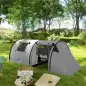Tienda de Campaña para 3 Personas con Ventanas Gancho Bolsa de Transporte Impermeable 3000 mm 470x220x150 cm Verde