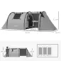 Tienda de Campaña para 3 Personas con Ventanas Gancho Bolsa de Transporte Impermeable 3000 mm 470x220x150 cm Verde