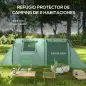 Tienda de Campaña para 3 Personas con Ventanas Gancho Bolsa de Transporte Impermeable 3000 mm 470x220x150 cm Verde