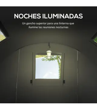 Tienda de Campaña para 3 Personas con Ventanas Gancho Bolsa de Transporte Impermeable 3000 mm 470x220x150 cm Verde