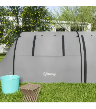 Tienda de Campaña para 3 Personas con Ventanas Gancho Bolsa de Transporte Impermeable 3000 mm 470x220x150 cm Verde