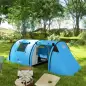 Tienda de Campaña para 3 Personas con Ventanas Gancho Bolsa de Transporte Impermeable 3000 mm 470x220x150 cm Azul Celeste