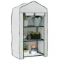 Invernadero de Jardín con 3 Estantes 1 Puerta con Cremallera para Cultivo de Plantas 59x39x127 cm Blanco Invernadero de Jardín con 3 Estantes 1 Puerta con Cremallera para Cultivo de Plantas 59x39x127 cm Blanco