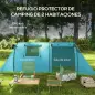 Tienda de Campaña para 3 Personas con Ventanas Gancho Bolsa de Transporte Impermeable 3000 mm 470x220x150 cm Azul Celeste