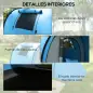Tienda de Campaña para 3 Personas con Ventanas Gancho Bolsa de Transporte Impermeable 3000 mm 470x220x150 cm Azul Celeste