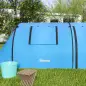 Tienda de Campaña para 3 Personas con Ventanas Gancho Bolsa de Transporte Impermeable 3000 mm 470x220x150 cm Azul Celeste