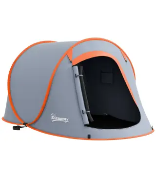 Tienda de Campaña Pop-Up para 2-3 Personas Plegable Impermeable de 2000 mm con Bolsa de Transporte 245x148x105 cm Gris