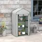 Invernadero de Jardín con 3 Estantes 1 Puerta con Cremallera para Cultivo de Plantas 59x39x127 cm Blanco