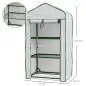 Invernadero de Jardín con 3 Estantes 1 Puerta con Cremallera para Cultivo de Plantas 59x39x127 cm Blanco