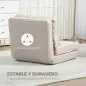 Sofá Cama Individual Plegable Sofá Cama Tapizado en Lino con Respaldo Ajustable 5 Posiciones 1 Almohada Beige Sofá Cama Individual Plegable Sofá Cama Tapizado en Lino con Respaldo Ajustable 5 Posiciones 1 Almohada Beige