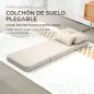 Sofá Cama Individual Plegable Sofá Cama Tapizado en Lino con Respaldo Ajustable 5 Posiciones 1 Almohada Beige Sofá Cama Individual Plegable Sofá Cama Tapizado en Lino con Respaldo Ajustable 5 Posiciones 1 Almohada Beige