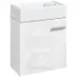 Mueble de Baño con Lavabo de Pared con Puerta con Cierre Suave y Armario 40x23x50 cm Blanco Brillante