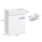 Mueble de Baño con Lavabo de Pared con Puerta con Cierre Suave y Armario 40x23x50 cm Blanco Brillante