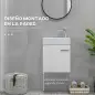 Mueble de Baño con Lavabo de Pared con Puerta con Cierre Suave y Armario 40x23x50 cm Blanco Brillante