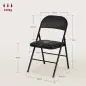 Juego de 4 Sillas Plegables Acolchadas con Respaldo y Estructura de Acero para Salón Comedor Cocina 45x46x78 cm Negro